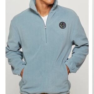 Maui and sons  Layover polar fleece in Strom 3/4 zipp mens jacket size M NWT